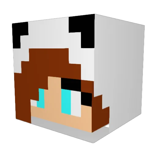 Indysse Minecraft avatar head, 3D render