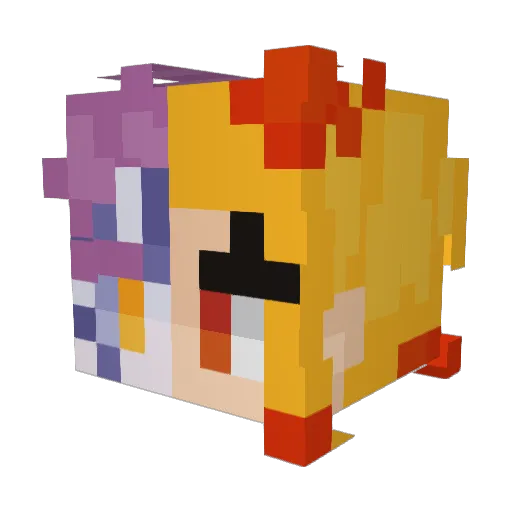 Ines69 Minecraft avatar head, 3D render