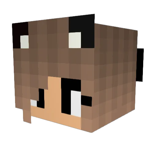 Inesfuw Minecraft avatar head, 3D render