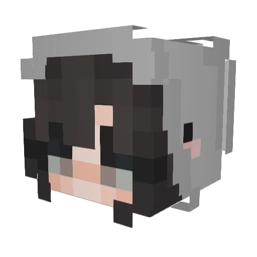 Inesika Minecraft avatar head, 3D render