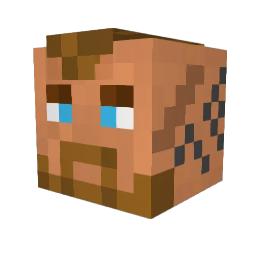 Ineu Minecraft avatar head, 3D render