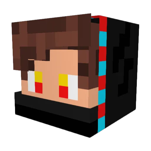 InezCar Minecraft avatar head, 3D render