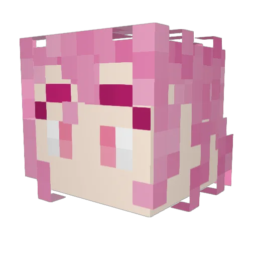 InfDan Minecraft avatar head, 3D render