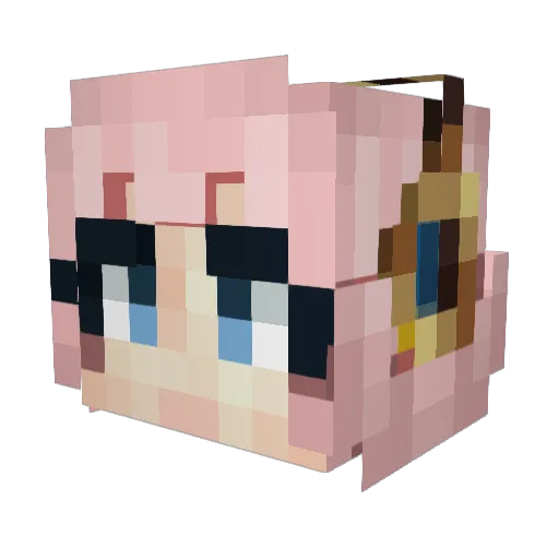 Infact Minecraft avatar head, 3D render