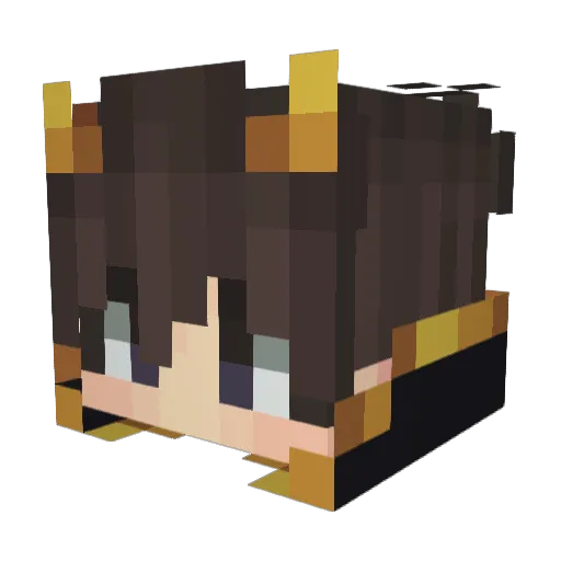 InfamousGD Minecraft avatar head, 3D render