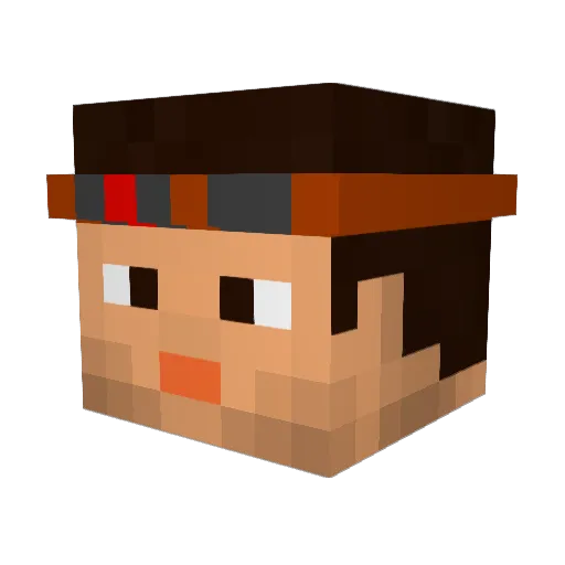 InfamyKing Minecraft avatar head, 3D render