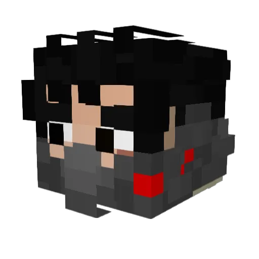 InfectedRed Minecraft avatar head, 3D render