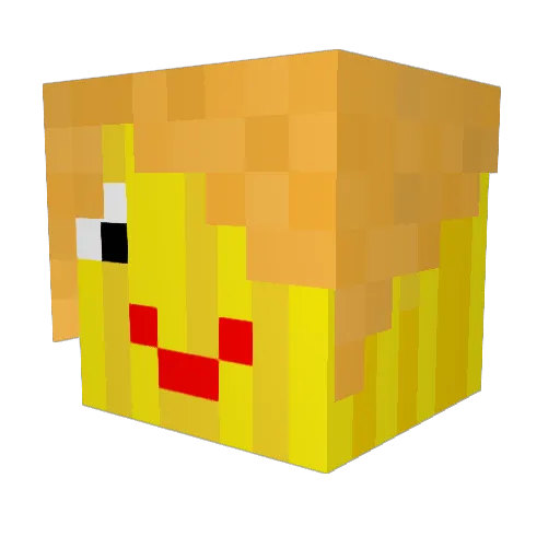 Inferase Minecraft avatar head, 3D render
