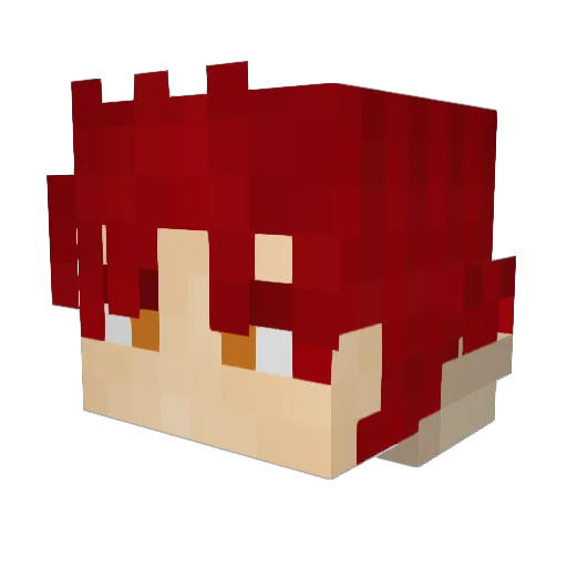 InfernDrake Minecraft avatar head, 3D render