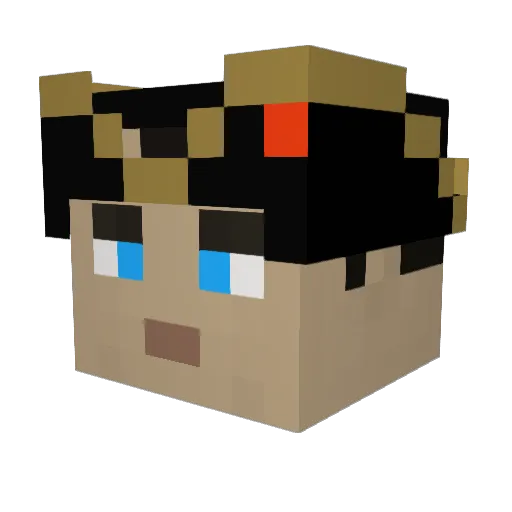 InferniousRetro Minecraft avatar head, 3D render