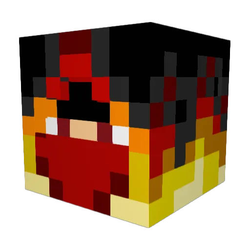 InfernoOP Minecraft avatar head, 3D render