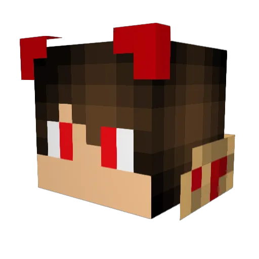 InfernoWolfRider Minecraft avatar head, 3D render
