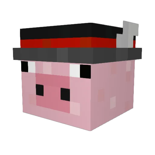Inferno_Pig Minecraft avatar head, 3D render
