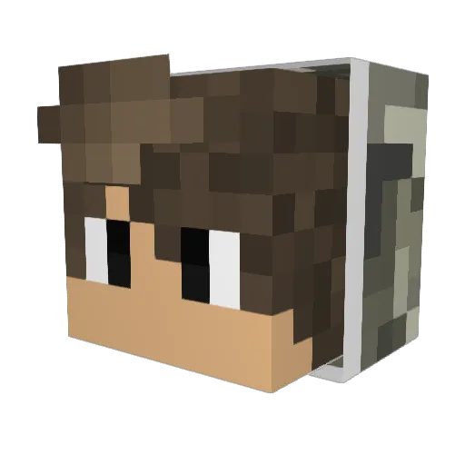 Infiltrated Minecraft avatar head, 3D render