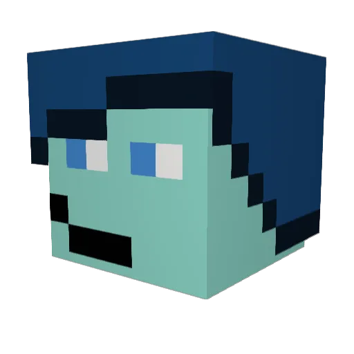 InfinateLove Minecraft avatar head, 3D render
