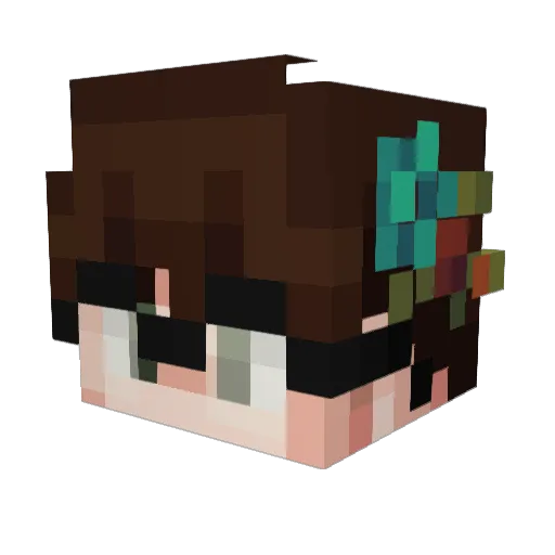 InfiniteAmethyst Minecraft avatar head, 3D render