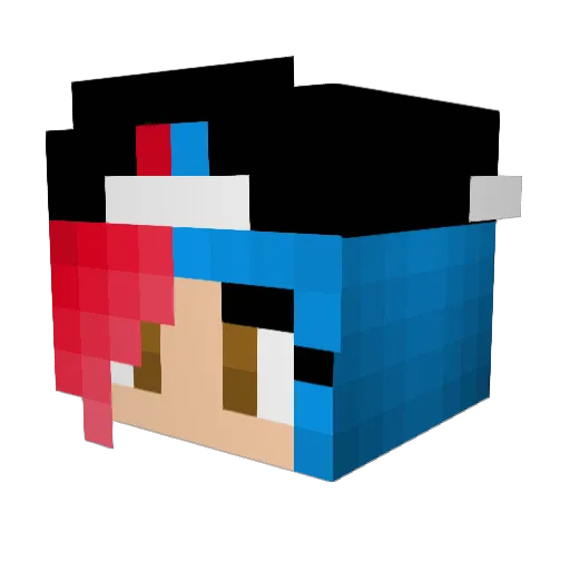InfiniteMel Minecraft avatar head, 3D render