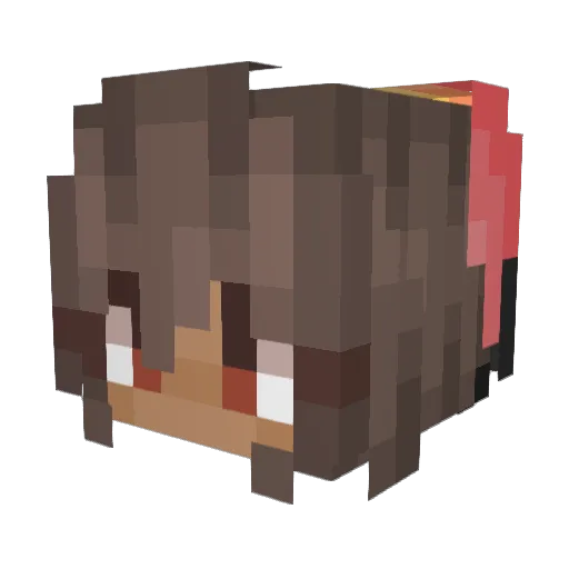 InfiniteReceiver Minecraft avatar head, 3D render