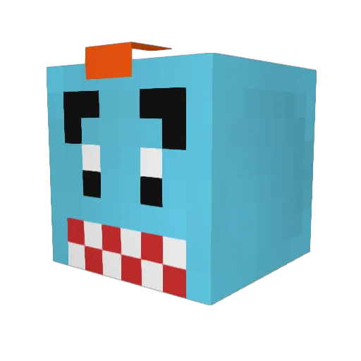 Infinitia Minecraft avatar head, 3D render