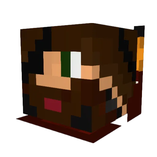 InfinityFallOuT Minecraft avatar head, 3D render