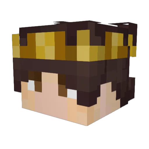 InfinityGlish Minecraft avatar head, 3D render
