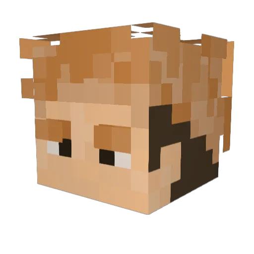InflictedOrange Minecraft avatar head, 3D render