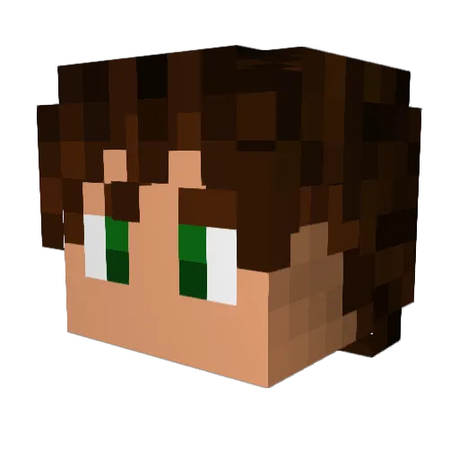 Infosaurus Minecraft avatar head, 3D render