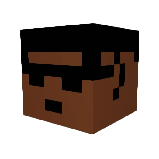 Ingui Minecraft avatar head, 3D render