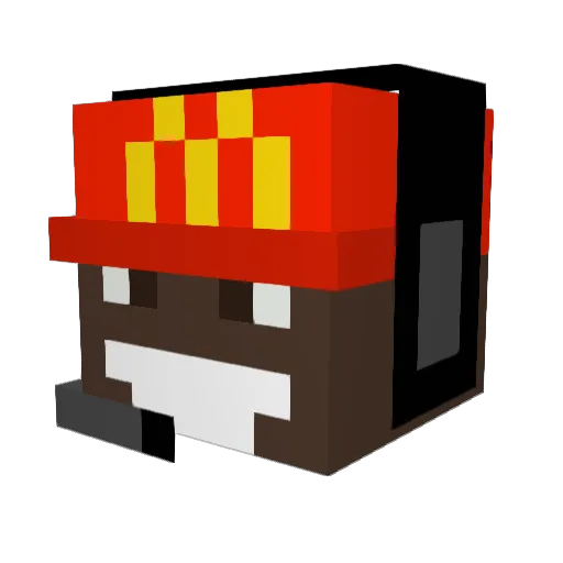 InhaleMan Minecraft avatar head, 3D render
