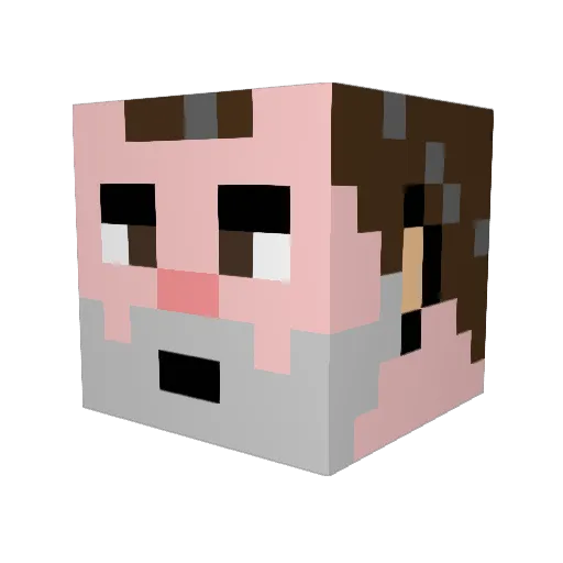 Inhibit Minecraft avatar head, 3D render