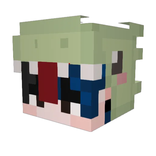 Inichan Minecraft avatar head, 3D render