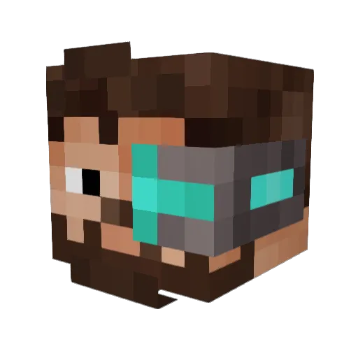 Iniesta09 Minecraft avatar head, 3D render