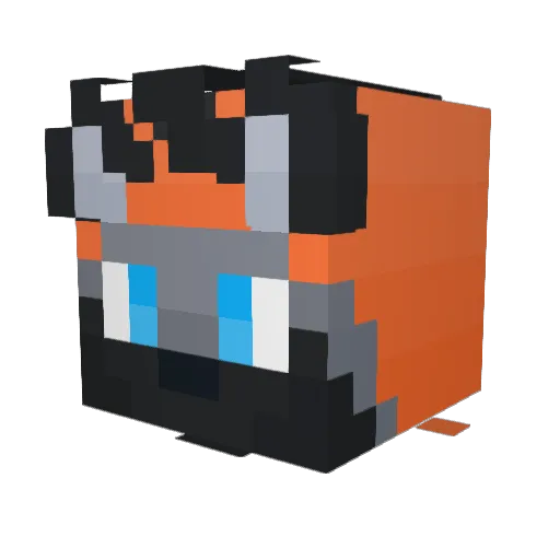 InigoTheFox Minecraft avatar head, 3D render