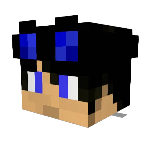 Inique Minecraft avatar head, 3D render
