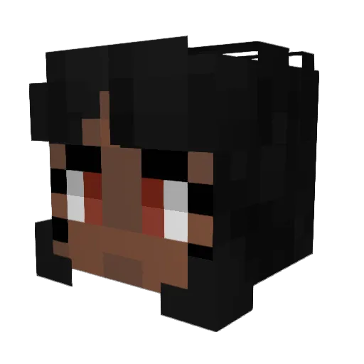 Inirvanaie Minecraft avatar head, 3D render