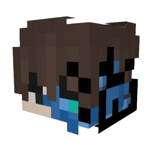 InitialComet888 Minecraft avatar head, 3D render