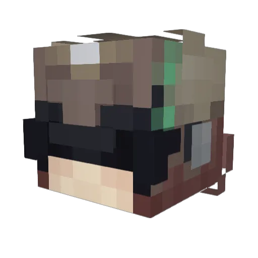 Initial_Frank Minecraft avatar head, 3D render