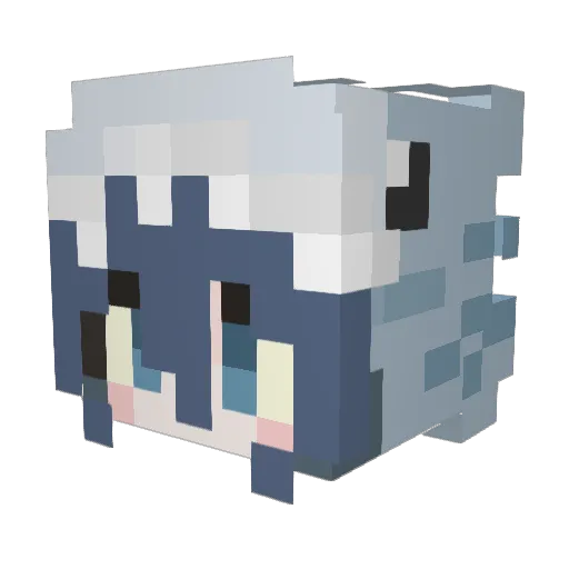 InkPetal Minecraft avatar head, 3D render