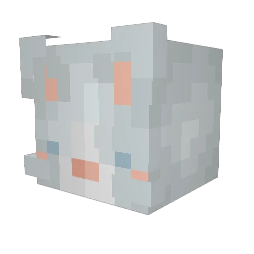 Ink_Paw_ Minecraft avatar head, 3D render
