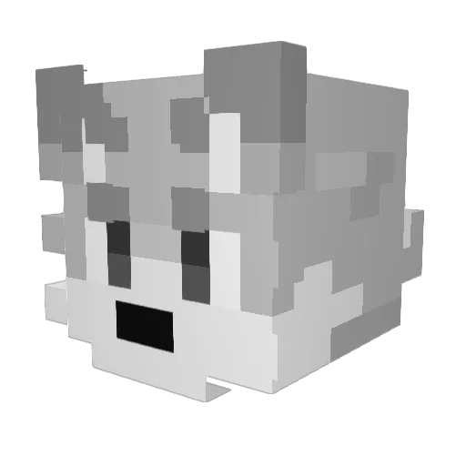 Ink_Wolf06 Minecraft avatar head, 3D render