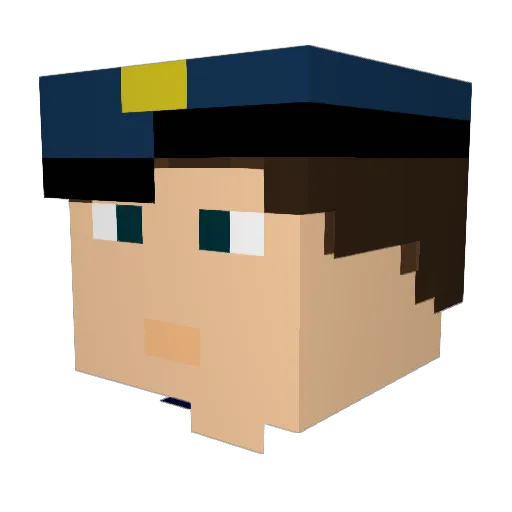 Inkalona Minecraft avatar head, 3D render