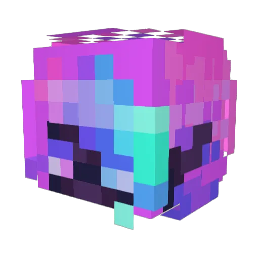 Inkanuko Minecraft avatar head, 3D render