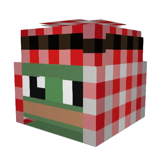 Inked888 Minecraft avatar head, 3D render