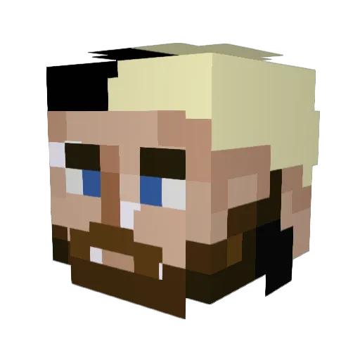 InkednBroken Minecraft avatar head, 3D render