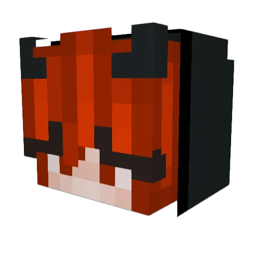 InkeepCalcifer Minecraft avatar head, 3D render