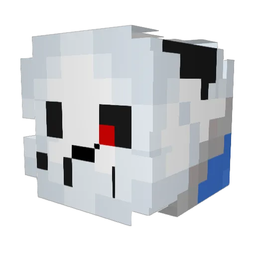 Inkonitto Minecraft avatar head, 3D render