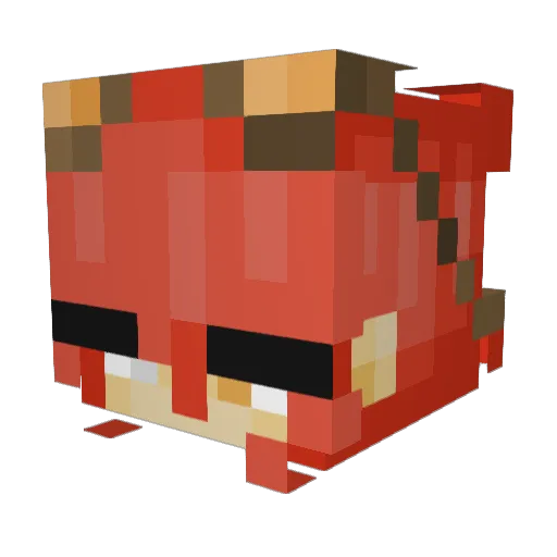 Inkooz Minecraft avatar head, 3D render