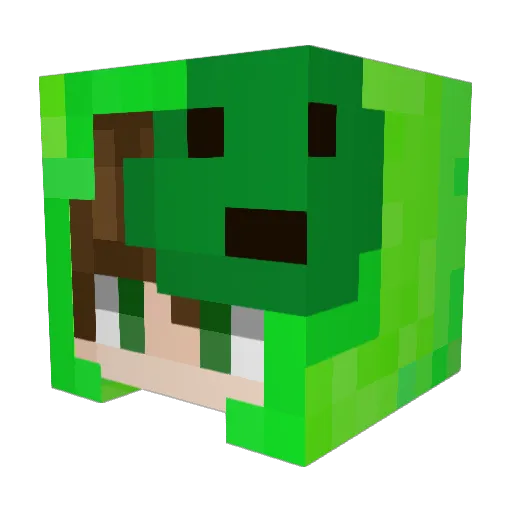 Inky888 Minecraft avatar head, 3D render