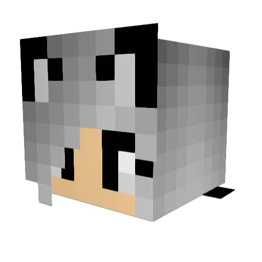 InkyBB Minecraft avatar head, 3D render