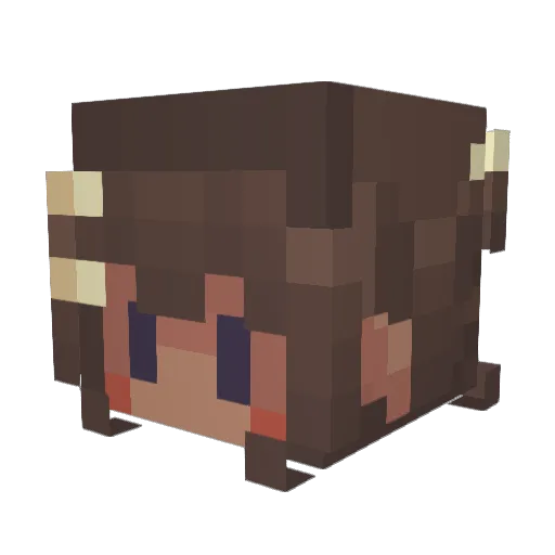 InkyCaris Minecraft avatar head, 3D render